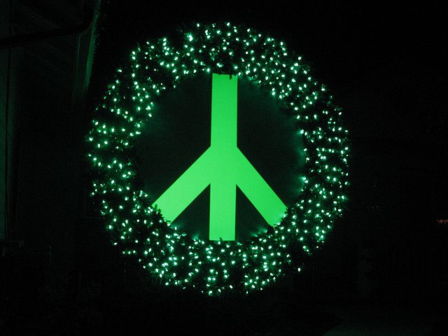 Peace sign on megawreath